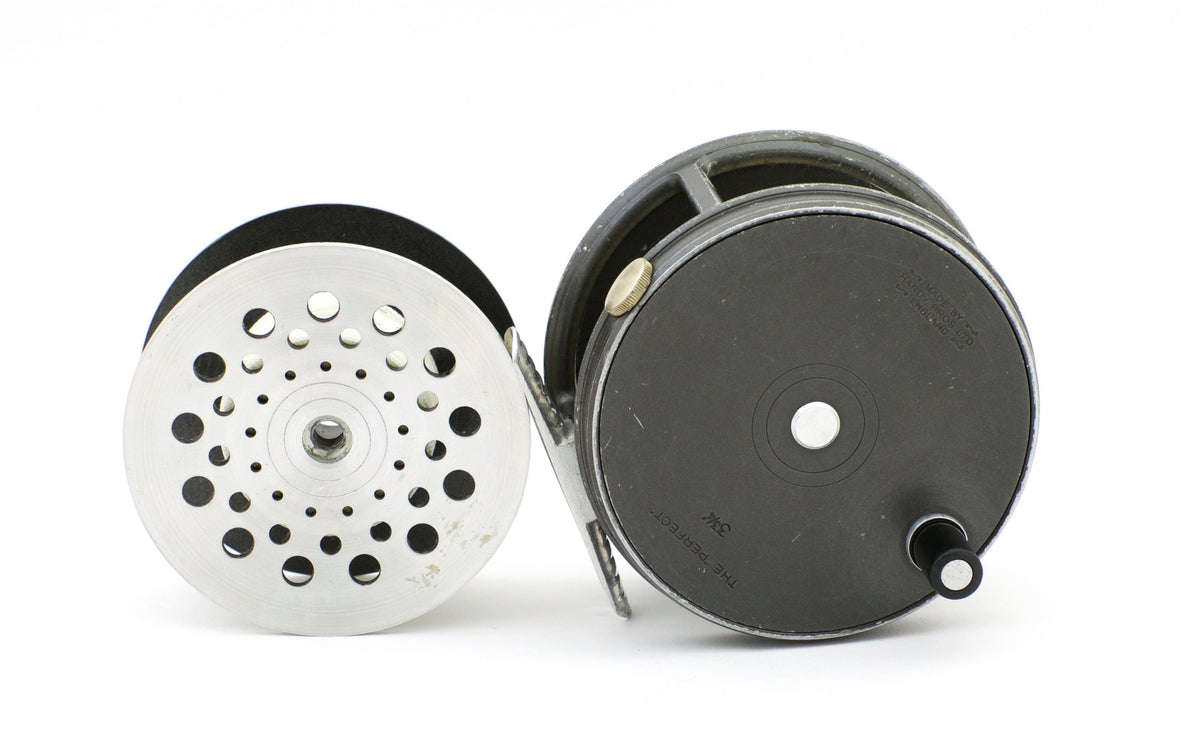 Hardy Perfect 3 3/4" Wide Drum Fly Reel and Spare Spool 