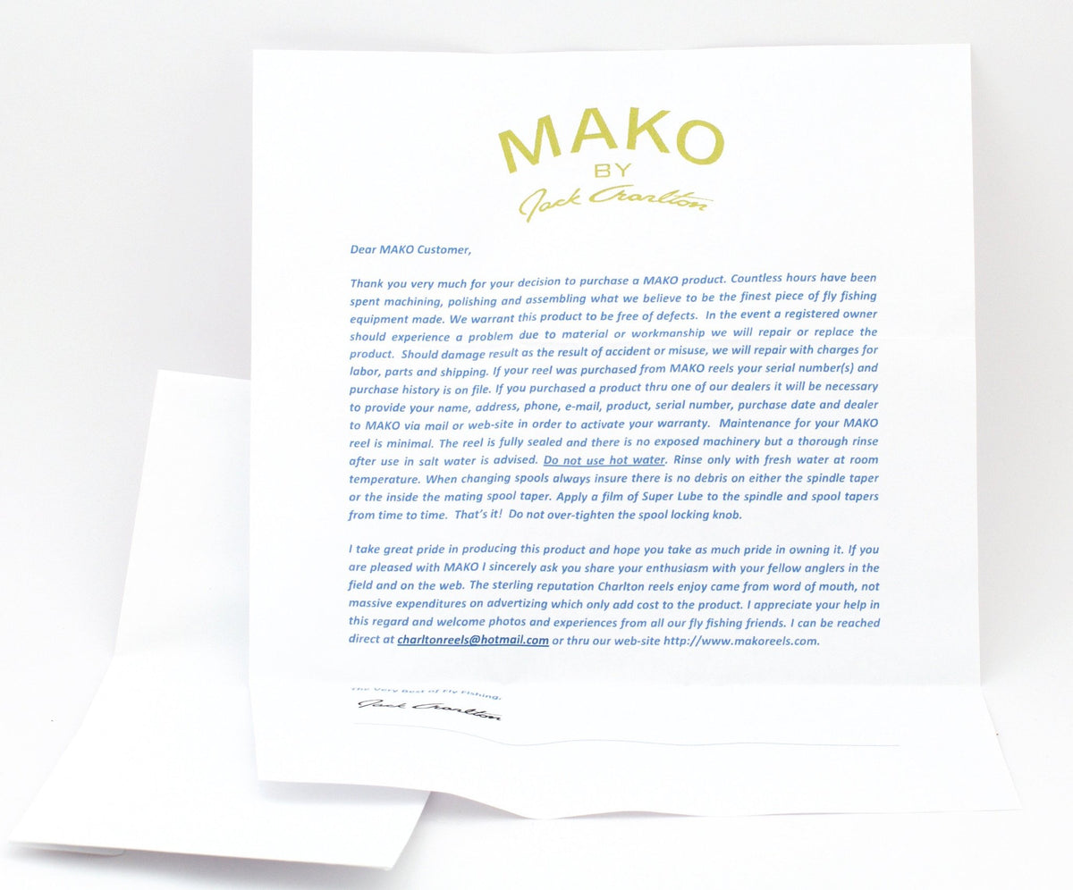 Charlton Mako Fly Reel and Spare Spool - Model 9700B Stealth