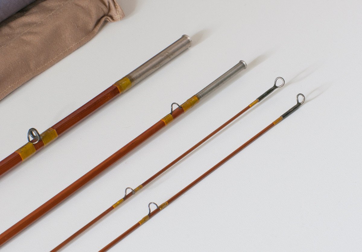 Phillipson Pacemaker Bamboo Rod 8'6 3/2 6wt - rod sections with guides and wraps