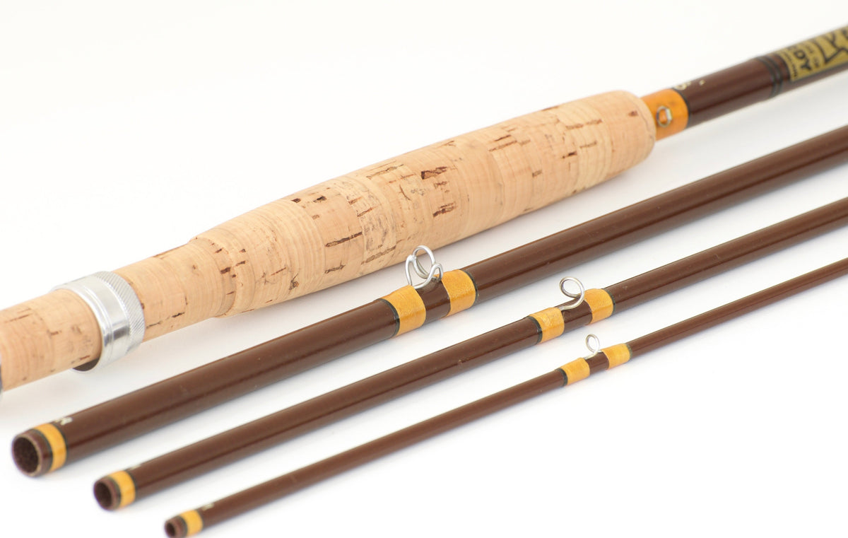 Hardy Bros. Fibalite "Smuggler" 8' 6wt Fiberglass Fly Rod - rod sections with wrapping