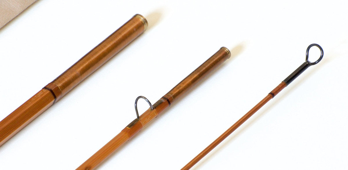 R.L. Winston Prototype Bamboo Rod 8'9" 3/1 #6 - rod sections with guides and wraps