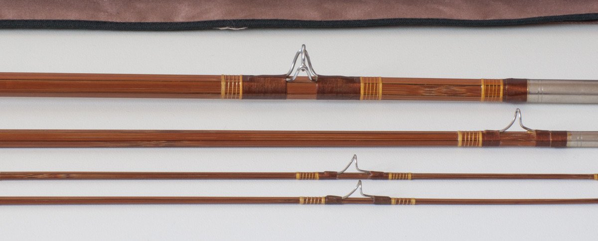 Phillipson / Abercrombie & Fitch "Firehole" Bamboo Rod 8'6 3/2 6wt - guides and thread wrapping