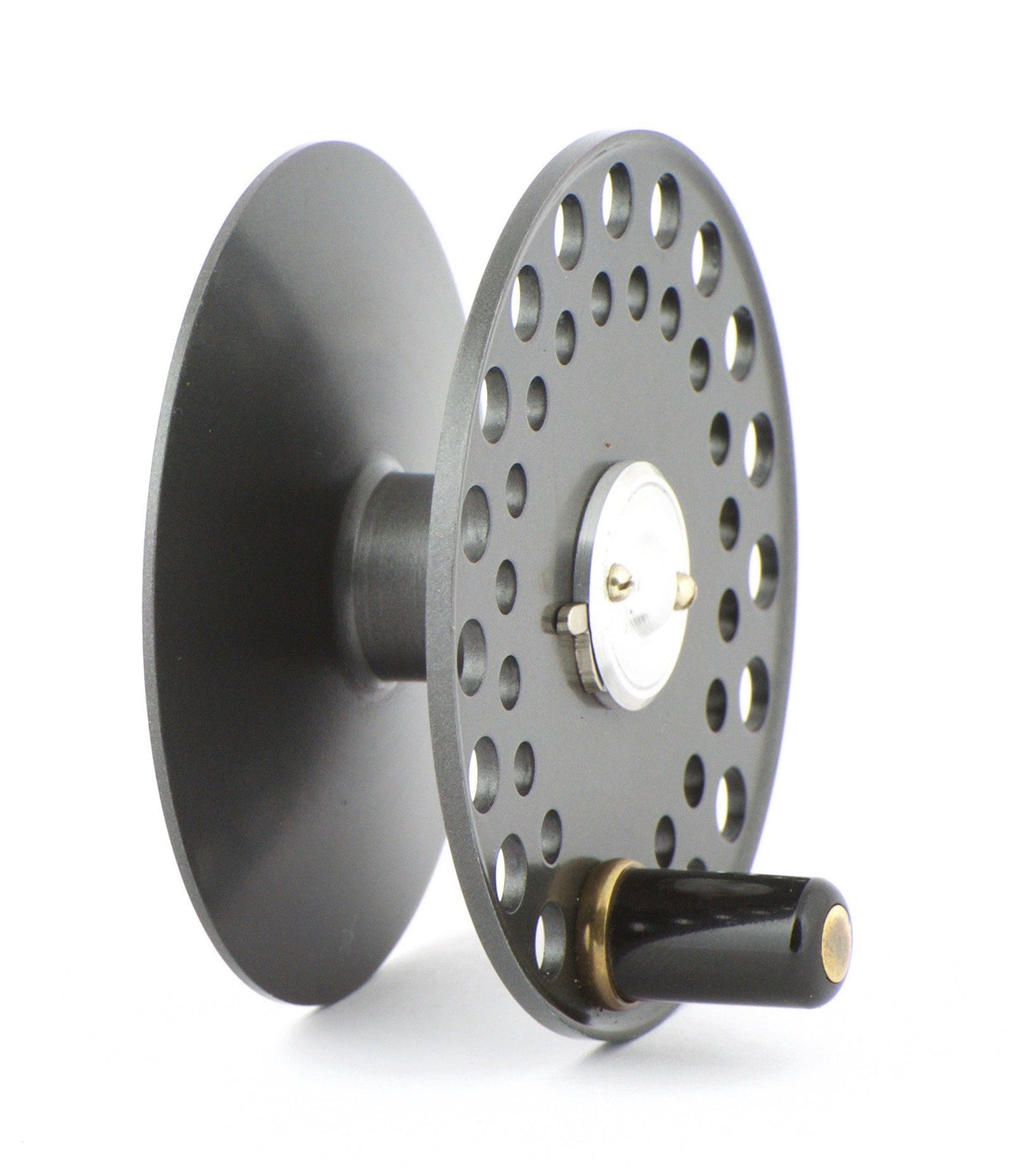 Hardy St. George 3" spare spool with leather case 