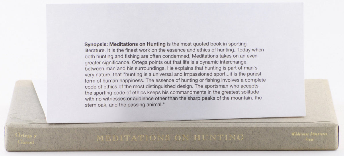 Ortega y Gasset - Meditations on Hunting 