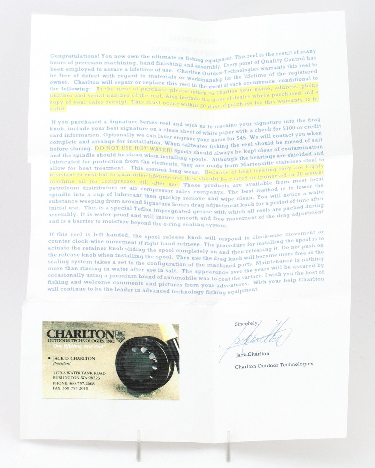 Charlton 8450C Fly Reel with 5/6 Spool - As New in Box