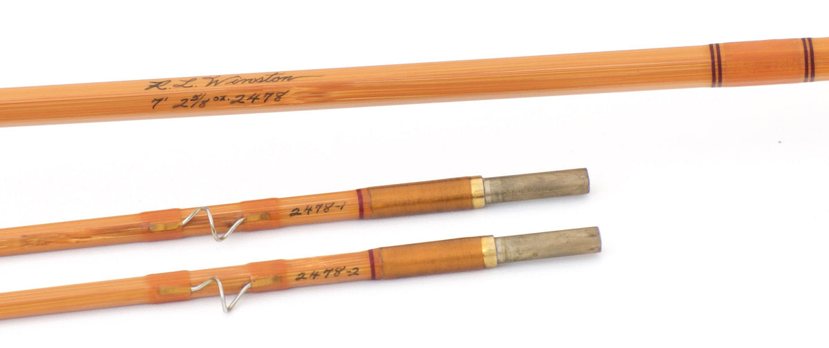 R.L. Winston Bamboo Rod 7' 2/2 #4 - rod sections with guides and wraps