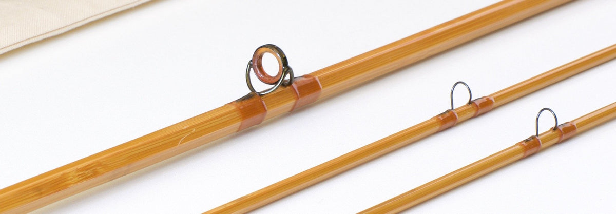 R.L. Winston Bamboo Rod 8'6" 2/2 #7 - rod sections with guides and wraps