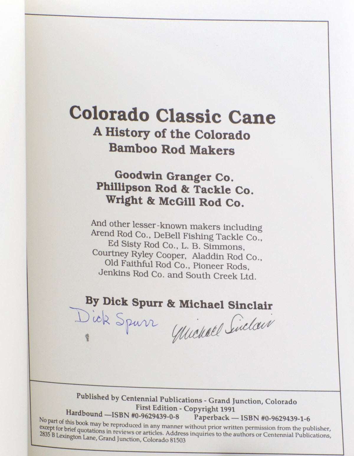 Spurr & Sinclair - Colorado Classic Cane
