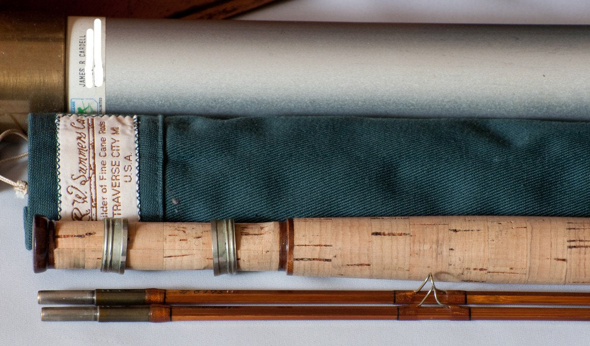 Bob Summers Midge Deluxe Bamboo Rod 6'4" 2/2 #4 - rod sections with guides and wraps