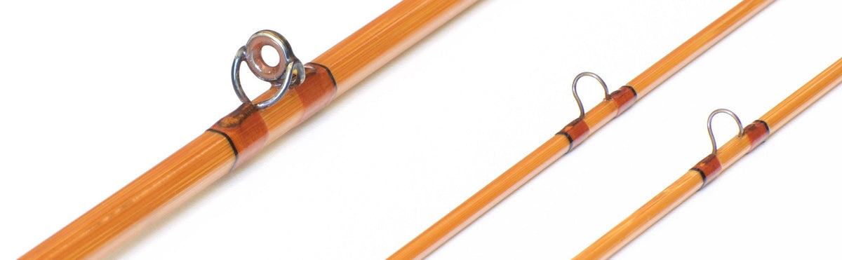 Jim Schaaf Dickerson Model 7613 Bamboo Fly Rod 7'6" 2/2 #4/5 - rod sections with guides and wraps