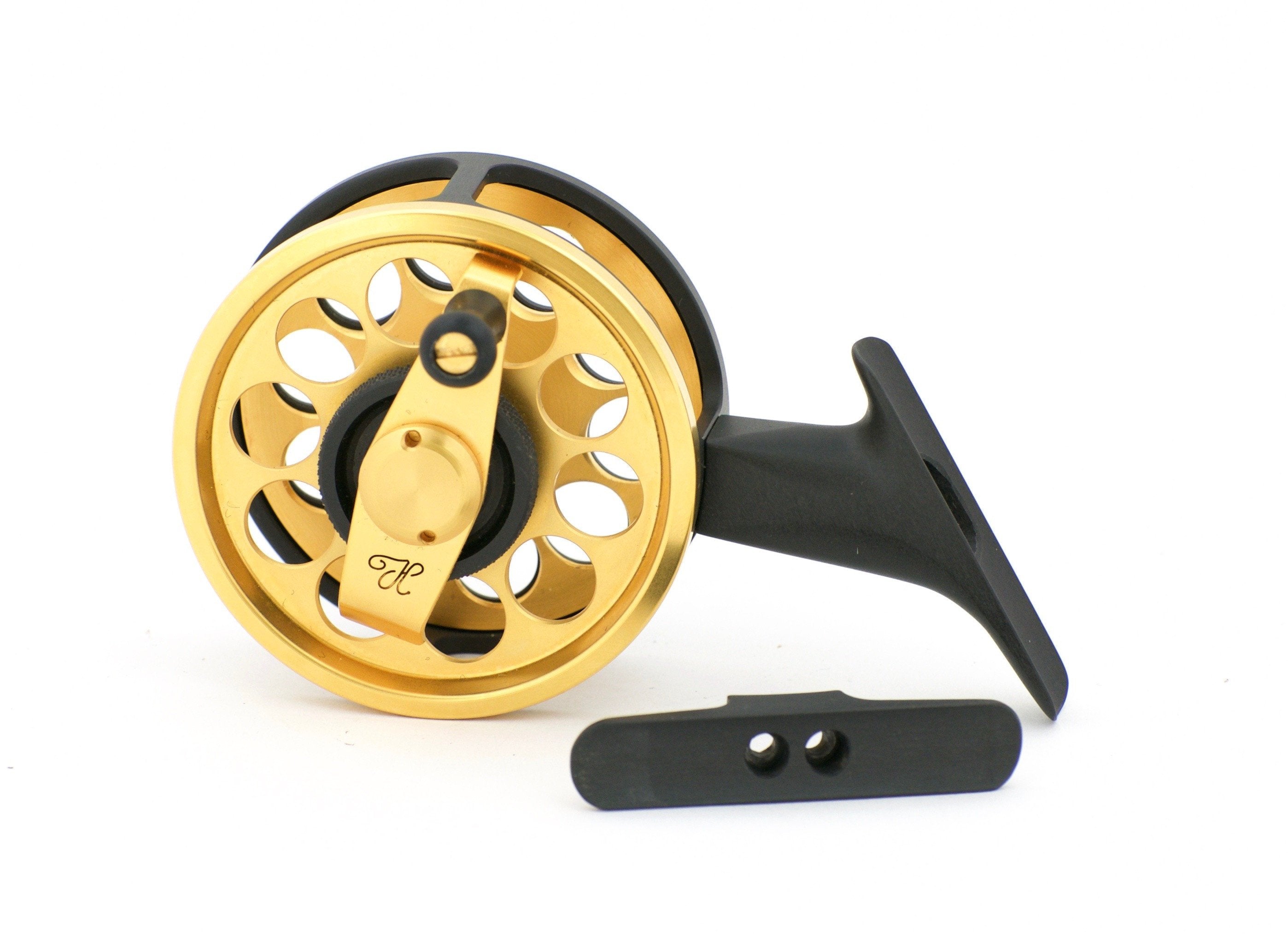 black gold fly reel Henschel No. 0 Black & Gold Anti-Reverse Fly Reel