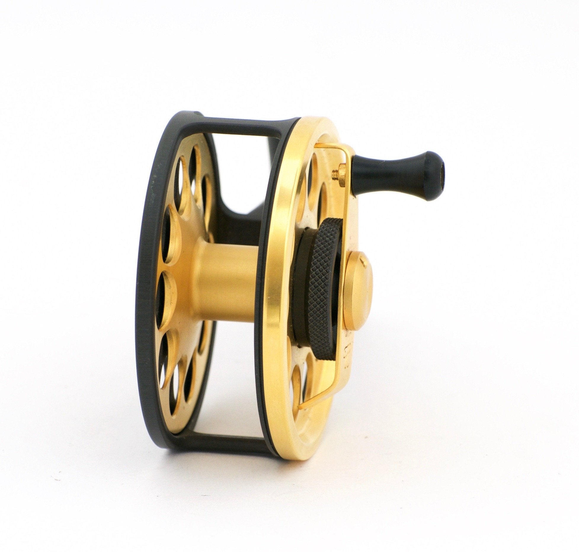 black gold fly reel Henschel No. 0 Black & Gold Anti-Reverse Fly Reel