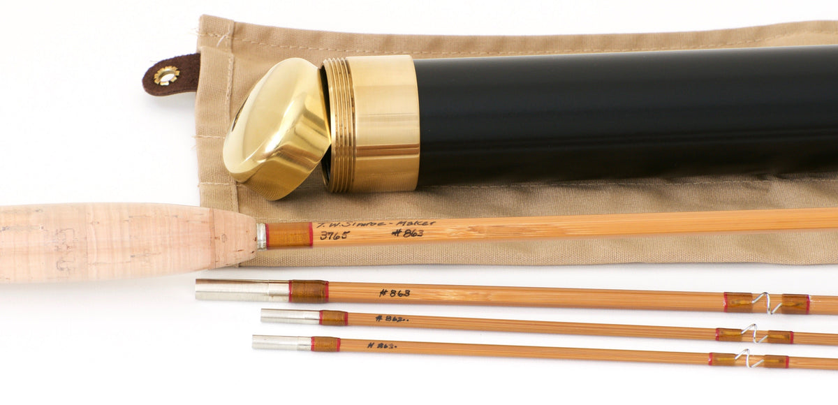 Simroe, Ted -- 7'6 3/2 5wt Bamboo Rod (New!) - handle grip and reel seat detail