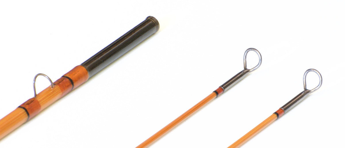 Jim Schaaf Dickerson Model 7613 Bamboo Fly Rod 7'6" 2/2 #4/5 - rod sections with guides and wraps