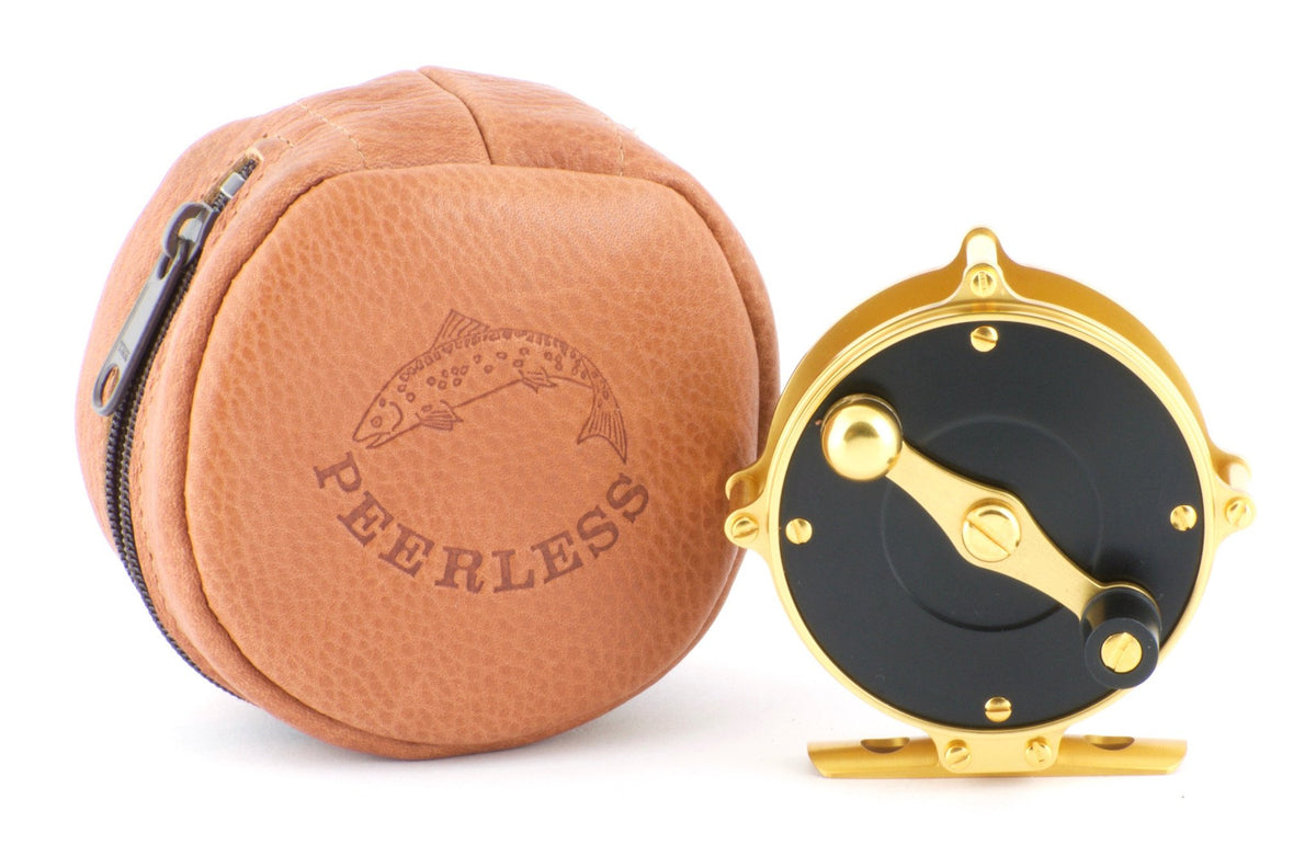 Peerless Model 7M raised pillar fly reel - GOLD finish!