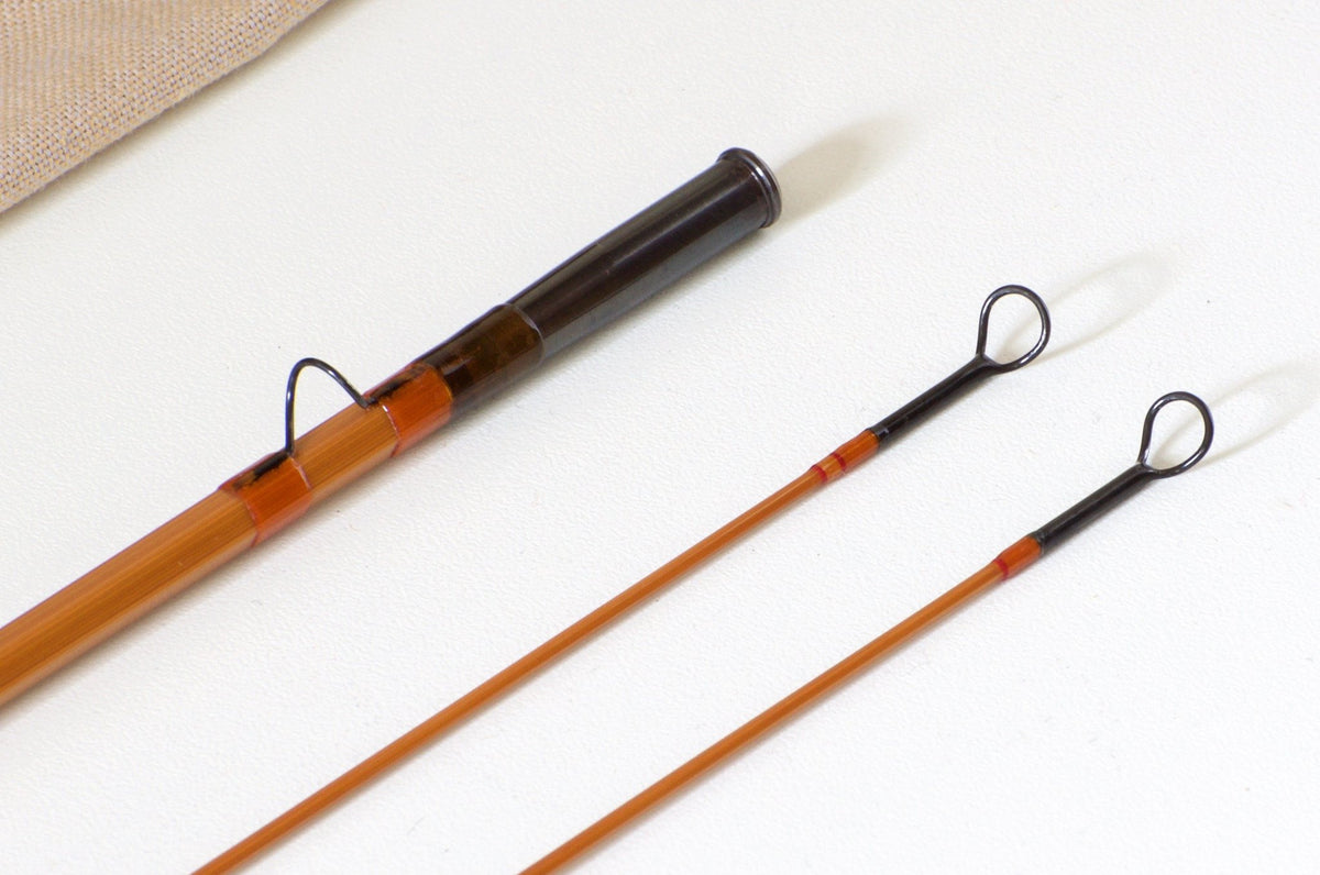 Mario Wojnicki / Scott Rod Co. 7' 2/2 #3 HB Hex Bamboo Rod - rod sections with guides and wraps