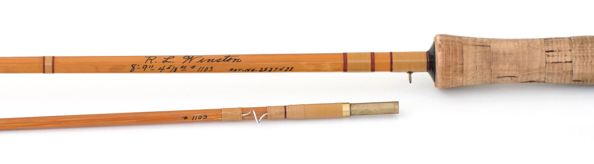 R.L. Winston Bamboo Rod SF-Era 8'9" 2/1 #7 - rod sections with wraps