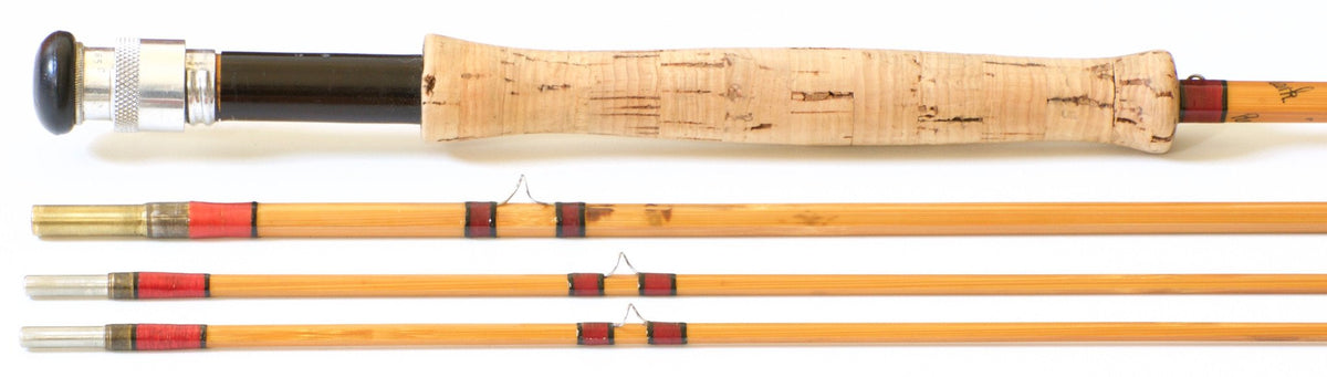 Hardy Hollokona Salmon De-luxe 3/2 8'6' - #4 Bamboo Fly Rod - maker's signature inscription