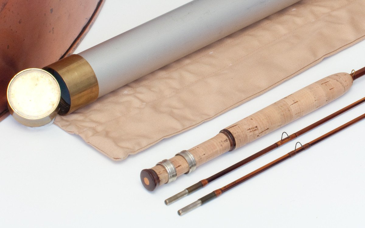 Bob Summers Midge Deluxe Bamboo Rod 6'4" 2/2 #4 - rod sections with guides and wraps