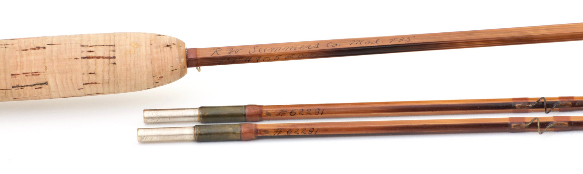 Bob Summers Model 735 Bamboo Rod 7'3" 2/2 #4/5 - handle grip and reel seat detail