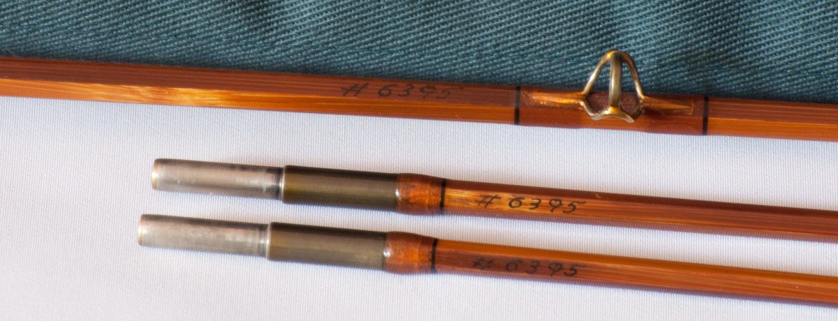 Bob Summers Midge Deluxe Bamboo Rod 6'4" 2/2 #4 - rod sections with guides and wraps