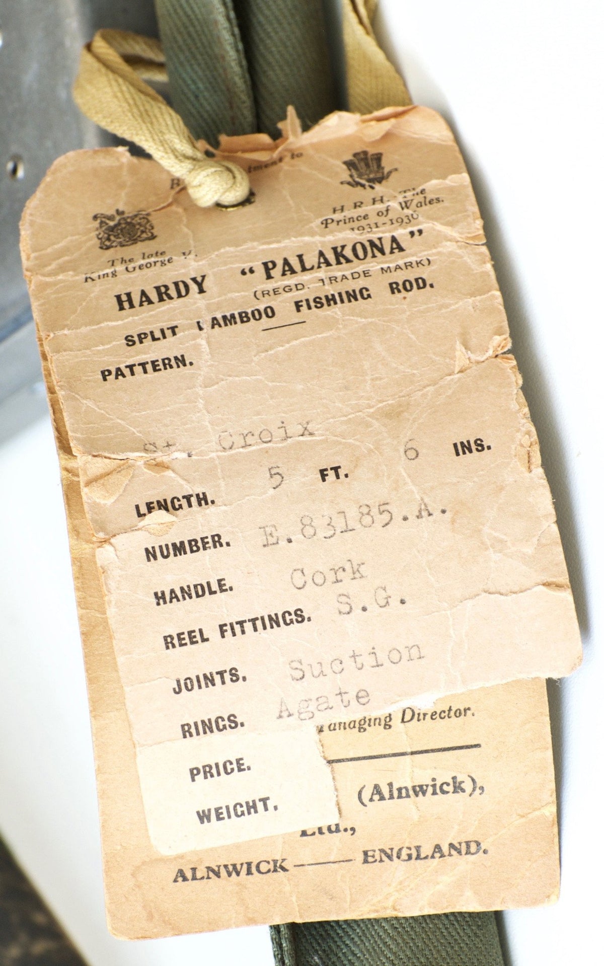 Hardy Bros. "St. Croix" Bamboo Spinning Rod