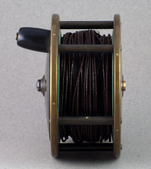 David Slater 4 1/4" Brass/Ebonite Fly Reel - J. Bernard and Son 