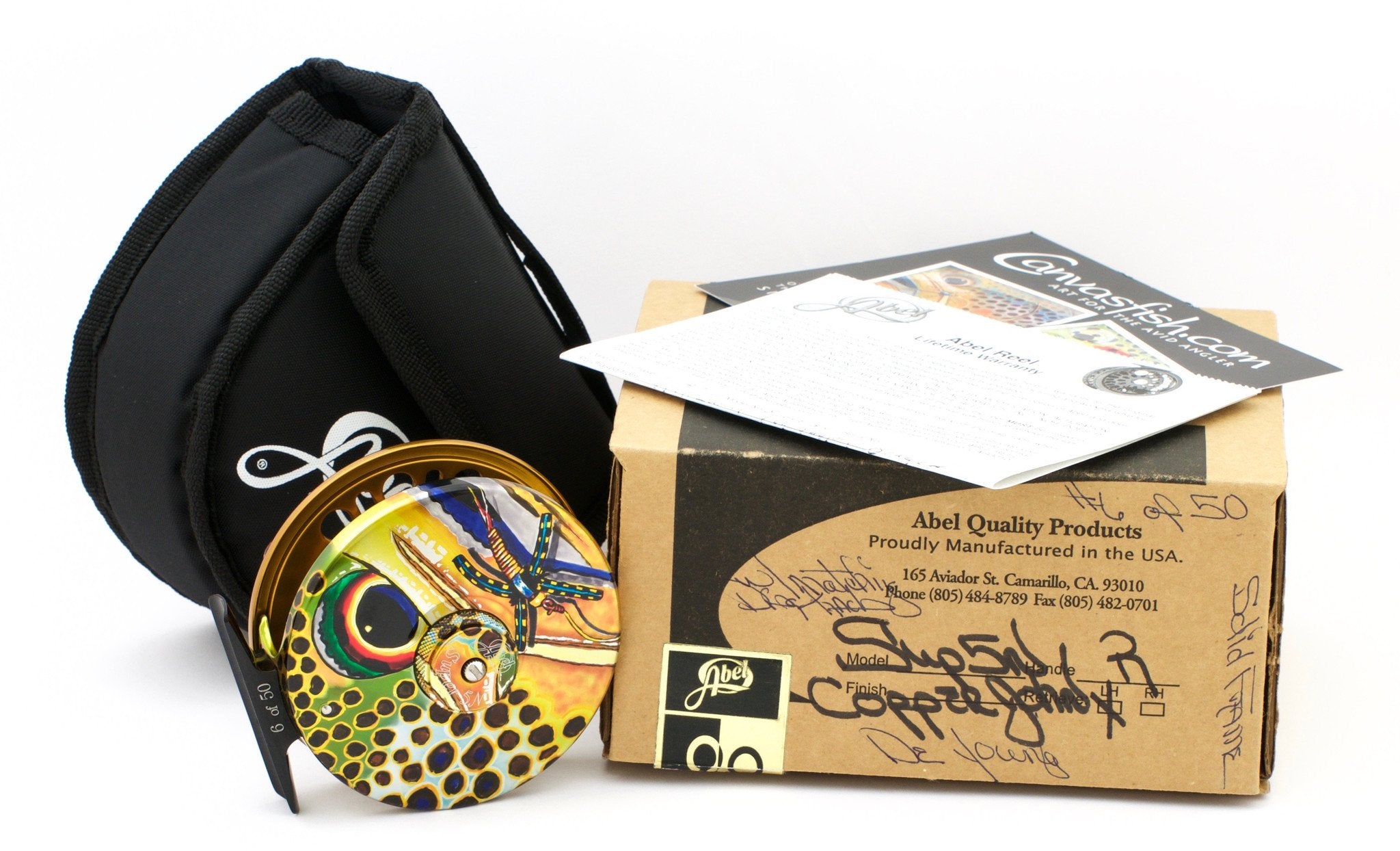 abel super series 5 6 fly reel featuring deyoung art Abel Super 5N DeYoung Fly Reel