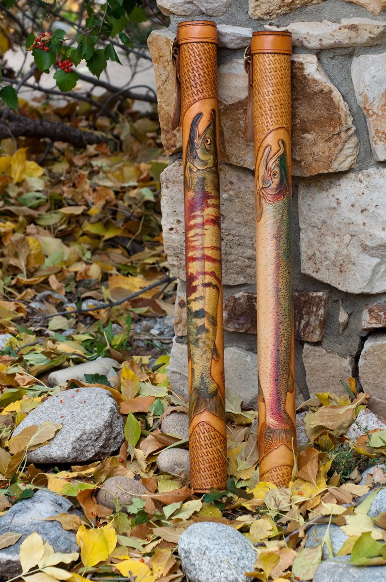 Annie Margarita Leather Rod Case - Chum Salmon 