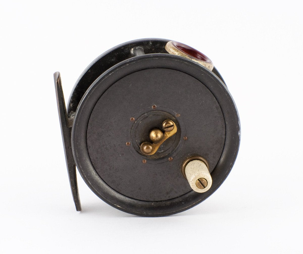 Dingley 3" caged spool fly reel with red agate 