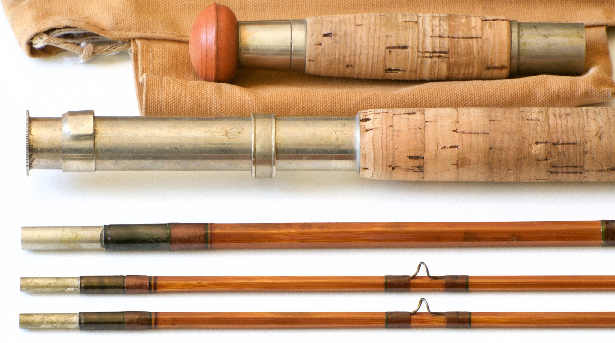 antique baboo fishing pole 10-9-2f Payne Model 420 Dry Fly Salmon Bamboo Rod 10'6" 3/2 #8