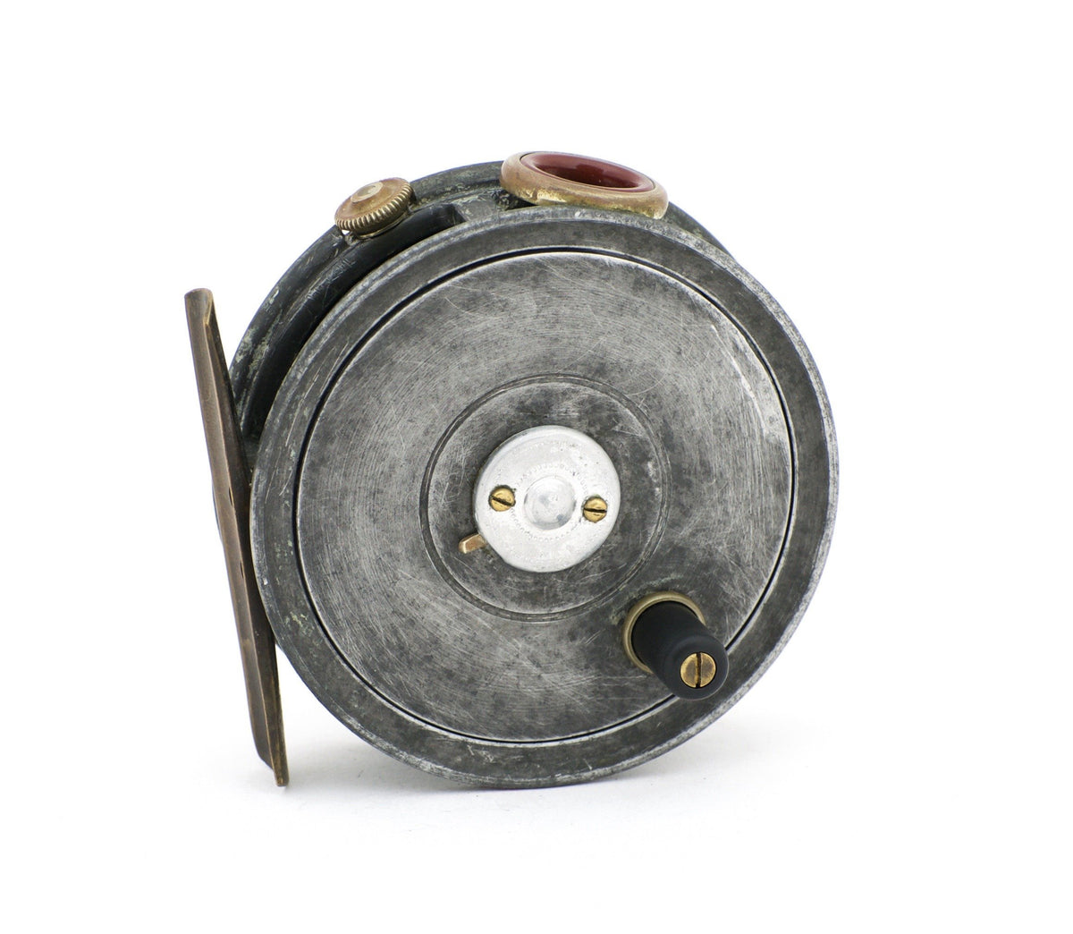 J.W. Young 3 1/8" Pattern 5 Red Agate Fly Reel 