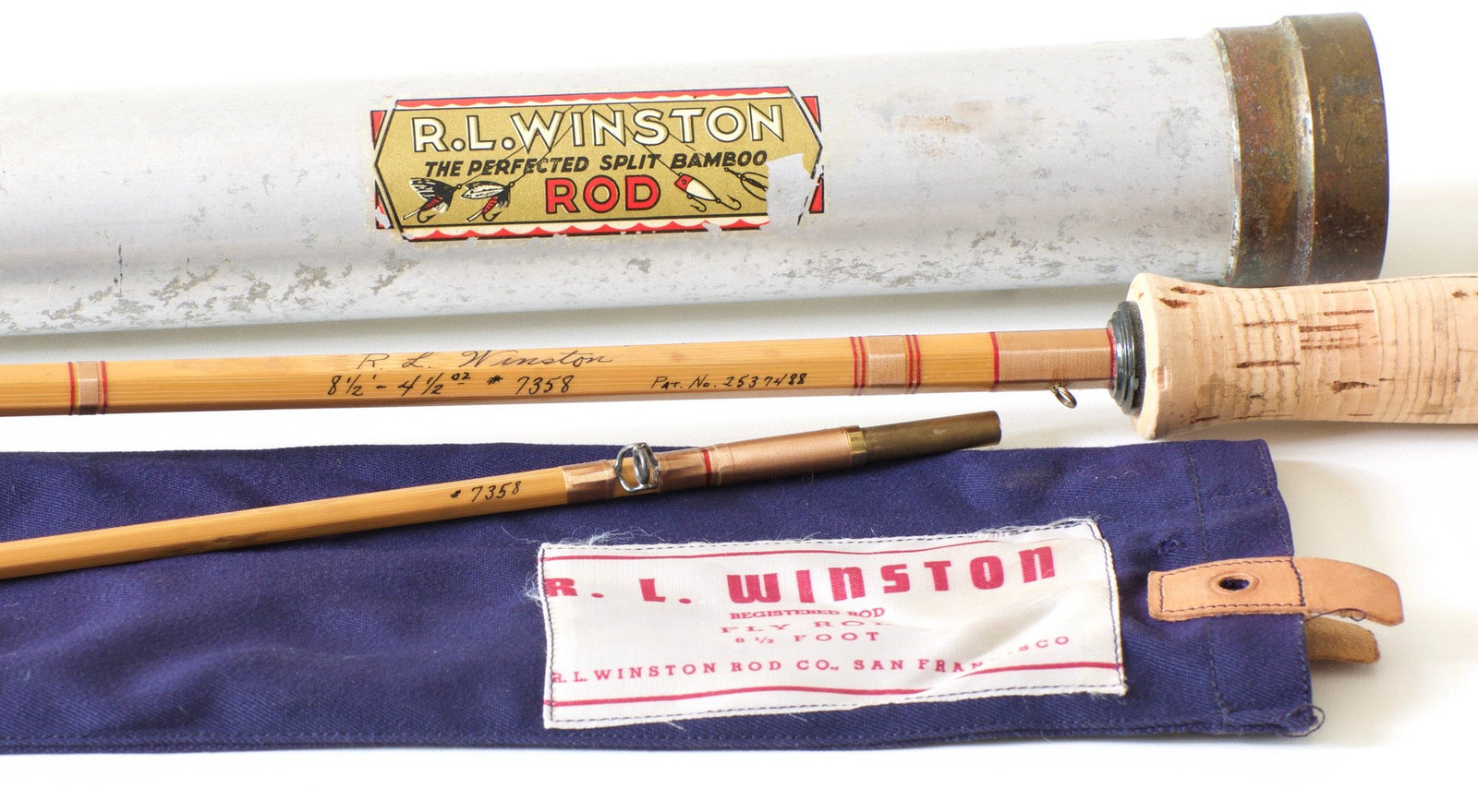 R.L. Winston Bamboo Rod SF-era 8'6" 2/1 #5/6 - handle grip and reel seat detail
