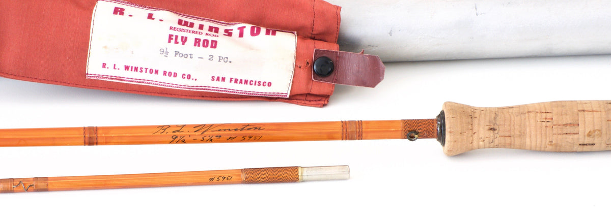 R.L. Winston Steelhead Bamboo Rod - Lew Stoner 9'6" 2/1 5 1/2 oz - handle grip and reel seat detail