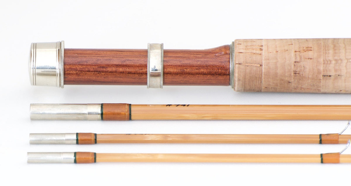 Simroe, Ted -- 8' 3/2 5wt Bamboo Rod - rod sections with wraps and hardware