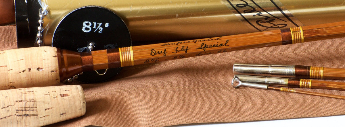 Phillipson Peerless Dry Fly Special Bamboo Rod 8'6" 3/2 6wt (2 rods in one!) - rod sections with guides and wraps