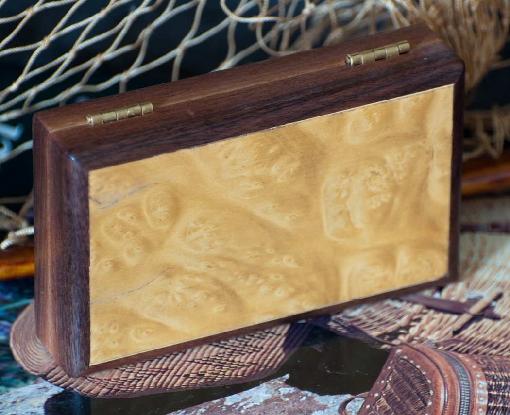 Jay Spencer Fly Box - Maple Burl with Walnut Trim (3x5)