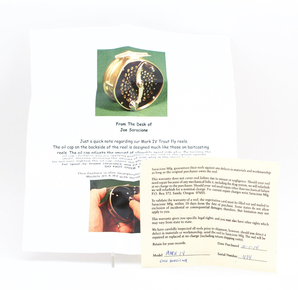 Joe Saracione 2 3/4" Wide Mark IV Trout Fly Reel 