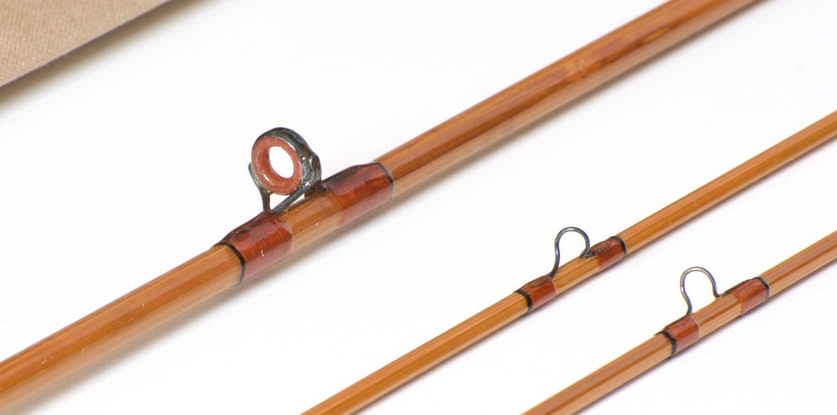 Jim Schaaf Dickerson Model 7612 Bamboo Rod 7'6" 2/2 #4 - rod sections with guides and wraps