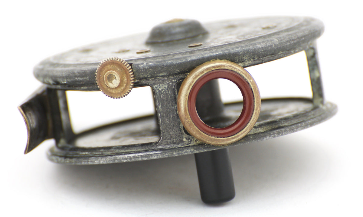 J.W. Young 3 1/8" Pattern 5 Red Agate Fly Reel 