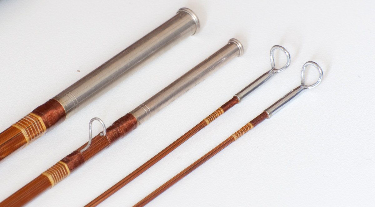 Phillipson Peerless Bamboo Rod 8' 3/2 5wt - rod sections with wraps