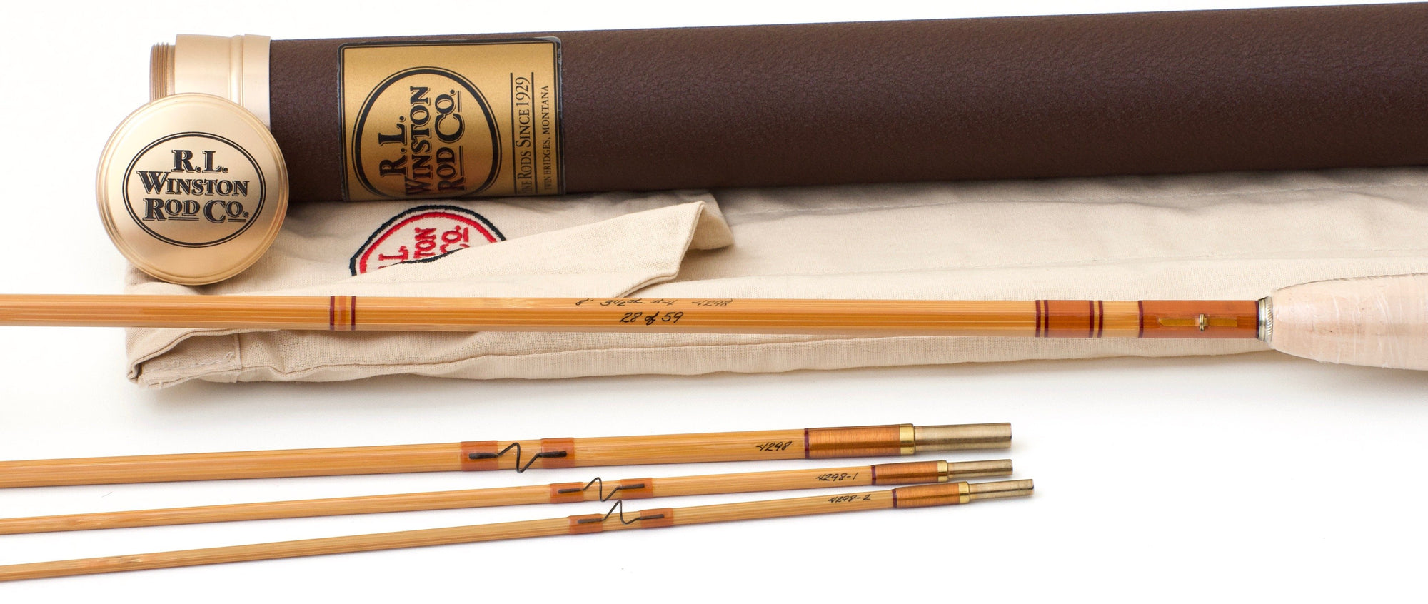 R.L. Winston Trout Unlimited Bamboo Rod 8' 3/2 #4 - handle grip and reel seat detail