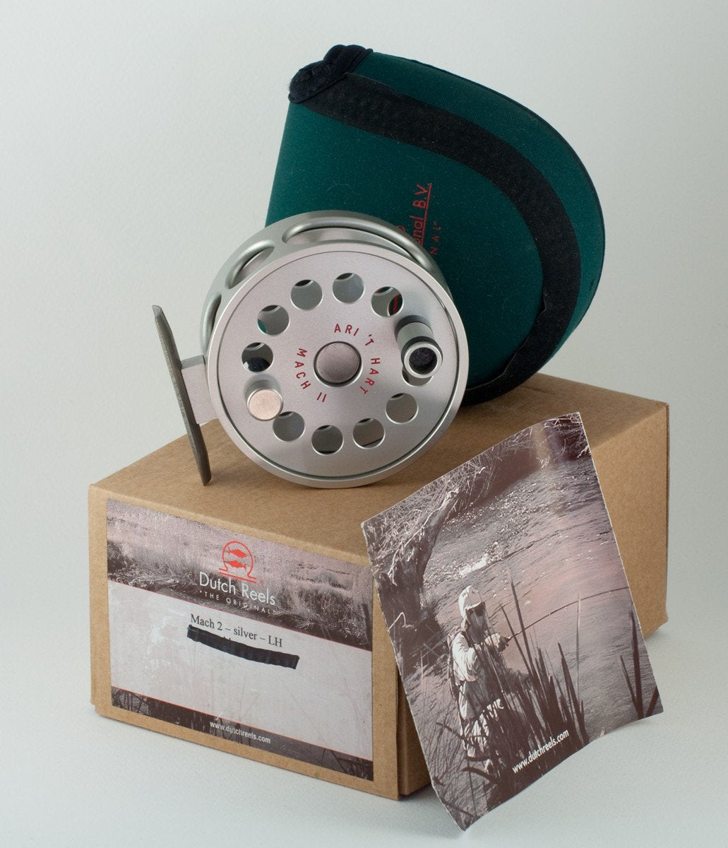 dutch fly reels Ari 't Hart Mach II silver fly reel - mint