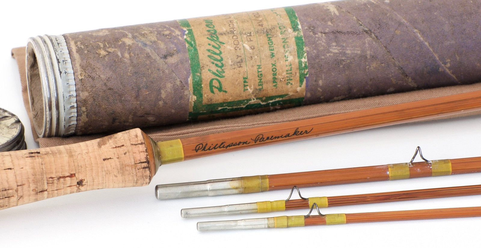 Phillipson Pacemaker Bamboo Rod 8' 3/2 5wt - handle grip and reel seat detail