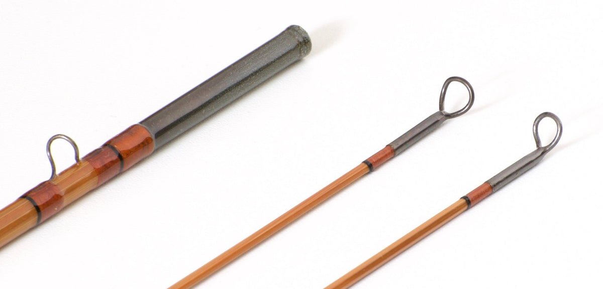 Jim Schaaf Dickerson Model 7612 Bamboo Rod 7'6" 2/2 #4 - rod sections with guides and wraps
