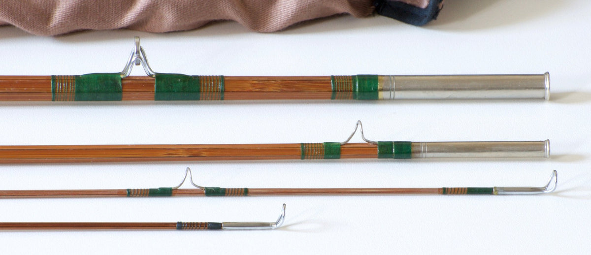 Phillipson Peerless Dry Fly Special Bamboo Rod 8'6 3/2 6wt - rod sections with guides and wraps