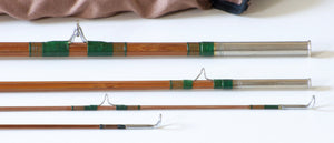 Phillipson Peerless Dry Fly Special Bamboo Rod 8'6 3/2 6wt - rod sections with guides and wraps