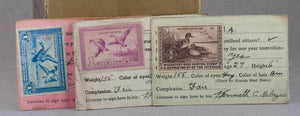 Vintage 1920-30s New Jersey Hunting and Fishing Licenses 