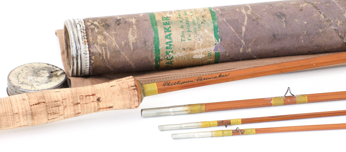 Phillipson Pacemaker Bamboo Rod 8' 3/2 5wt - rod sections with guides and wraps
