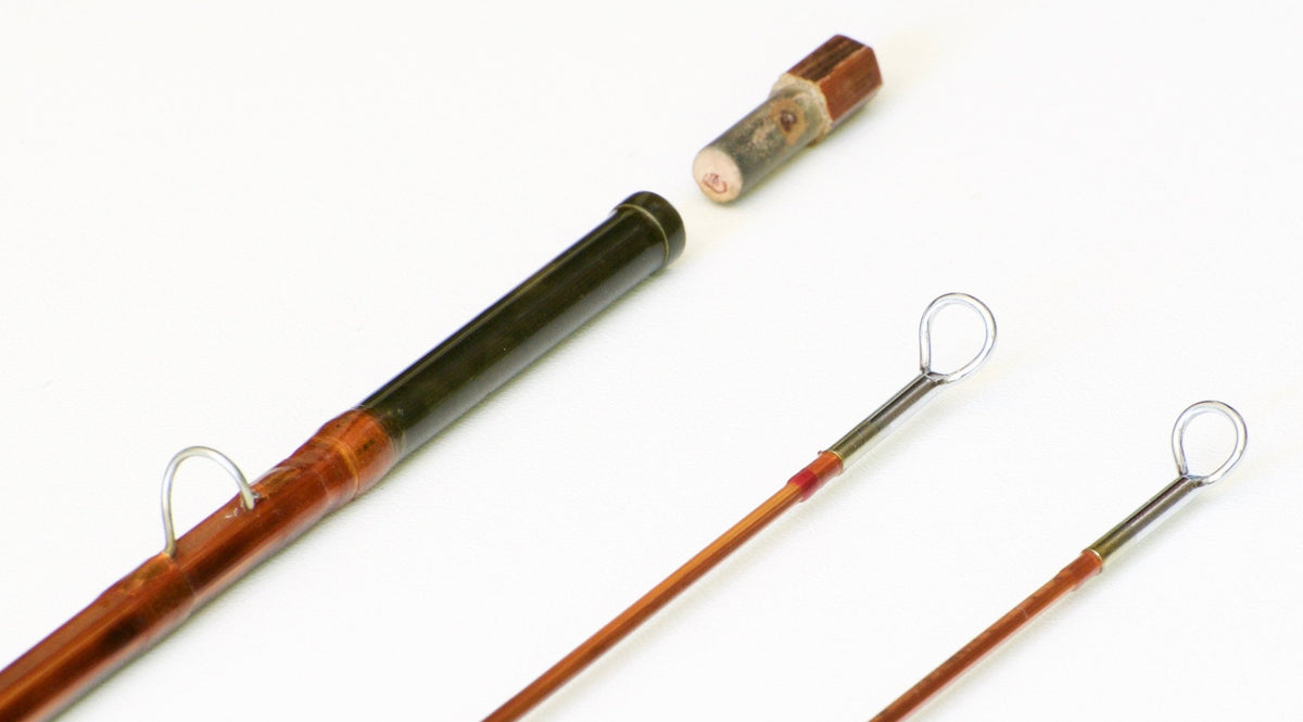 Bob Summers Model 275 Bamboo Rod 7'6" 2/2 #4 - rod sections with guides and wraps